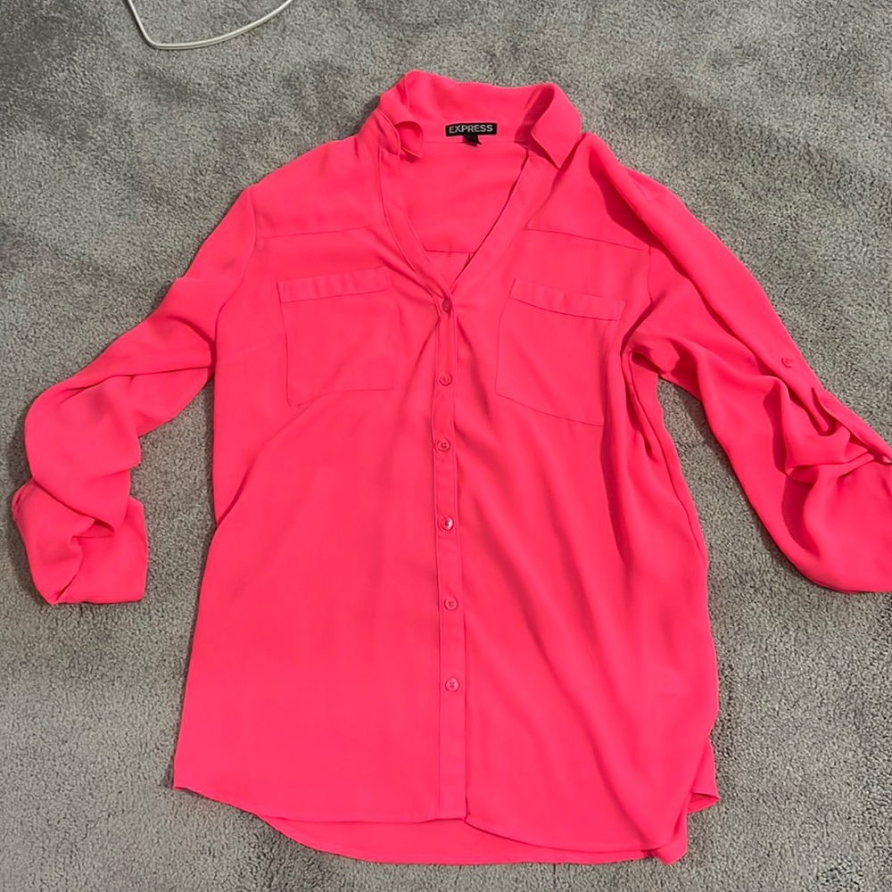 Neon Pink Express Blouse Size Small